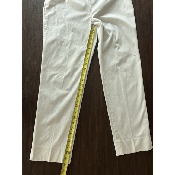 Lafayette 148 Stretch Crop Pants White Capri 6 - Picture 7 of 11